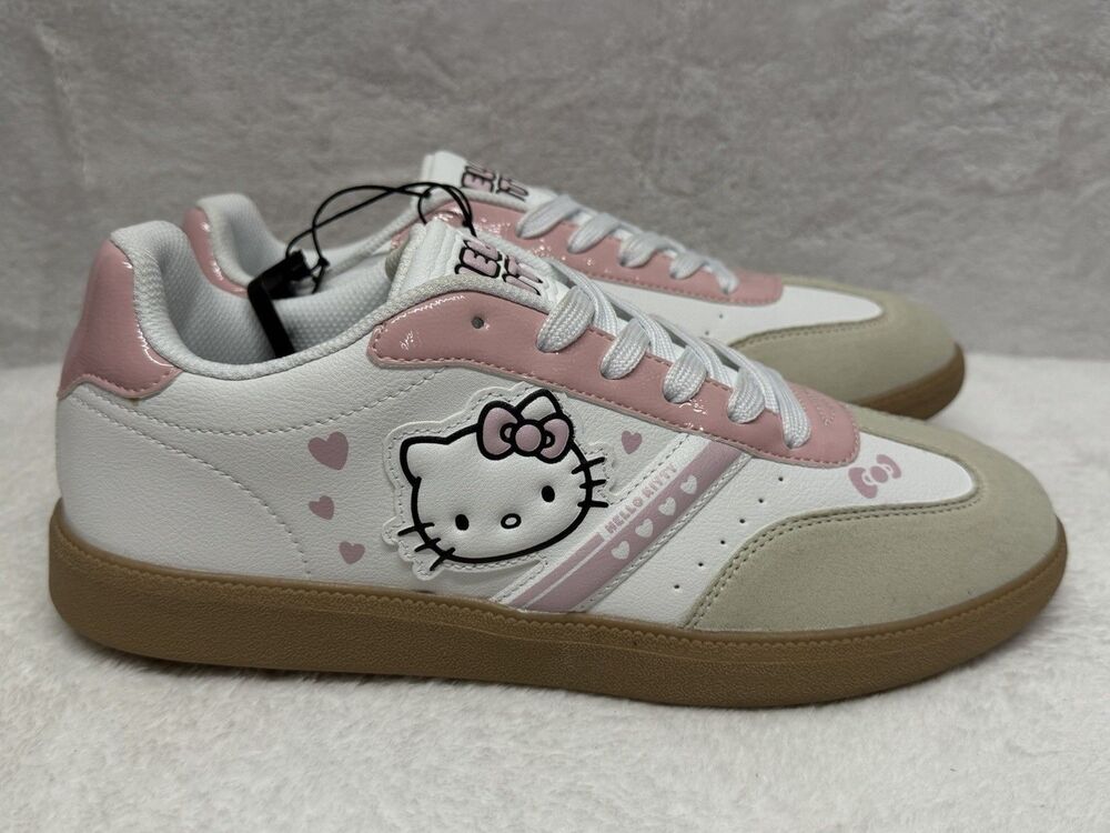 Hello Kitty Sanrio Women’s Casual Court Sneakers Pink White Size 11